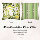 Boho Forest Floral Frog Throw Pillow Cushion Cover, Throw Pillows, $ 56.00, A Moment Of Now™